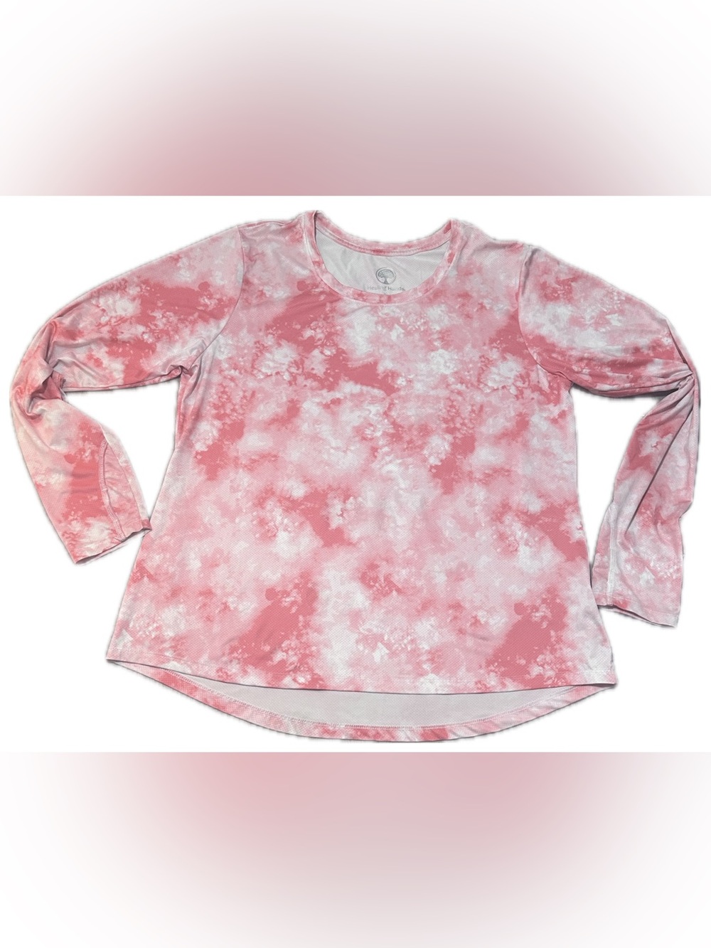 Healing Hands XL Pink Tie Dye Long Sleeve Underscrub Top